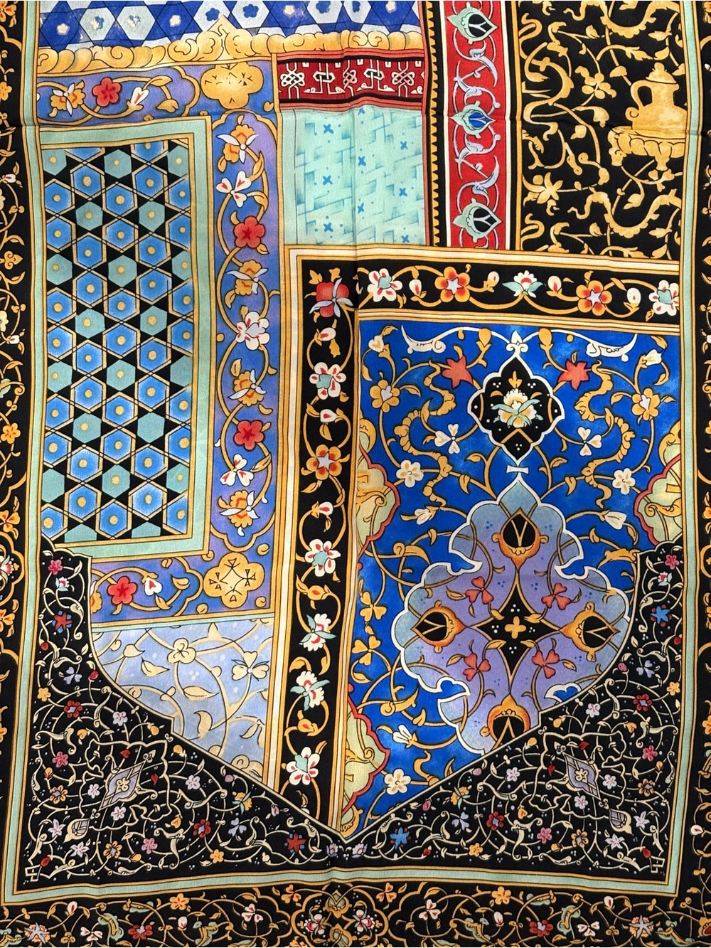 Vintage Metropolitan Museum of Art 100% silk scarf geometric Tezhip Islamic - Picture 3 of 10